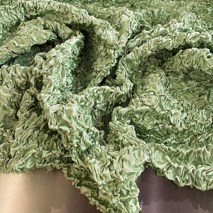 Daisy Smocked Satin - Light Green