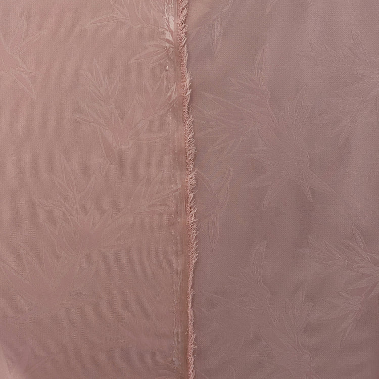 Bamboo Flora Damask - Silk Embroidered - Pastel Peach