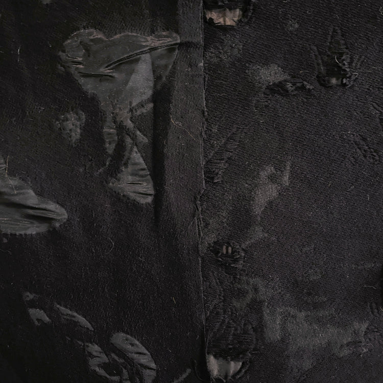 Distressed Coupé Organza Twill - Black
