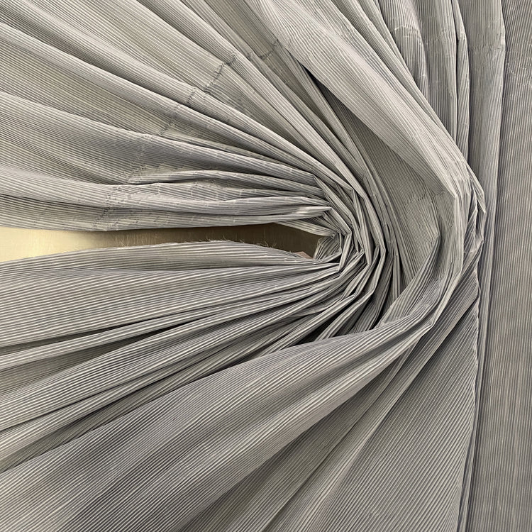 Accordion-Pleated Taffeta - Light Grey