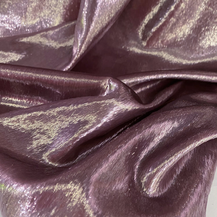Brushed Metallic Long-pile Velvet - Pale Violet