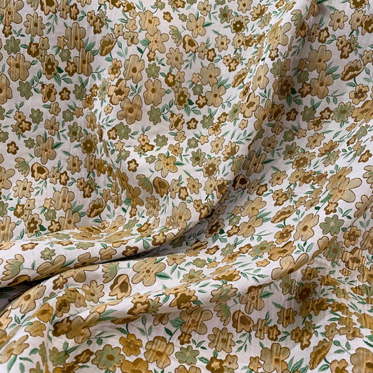 Pansy Cotton Blend Jacquard - Ivory/Dark Green