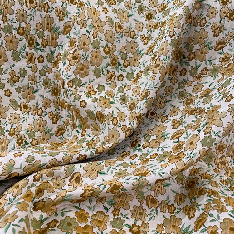 Pansy Cotton Blend Jacquard - Ivory/Dark Green