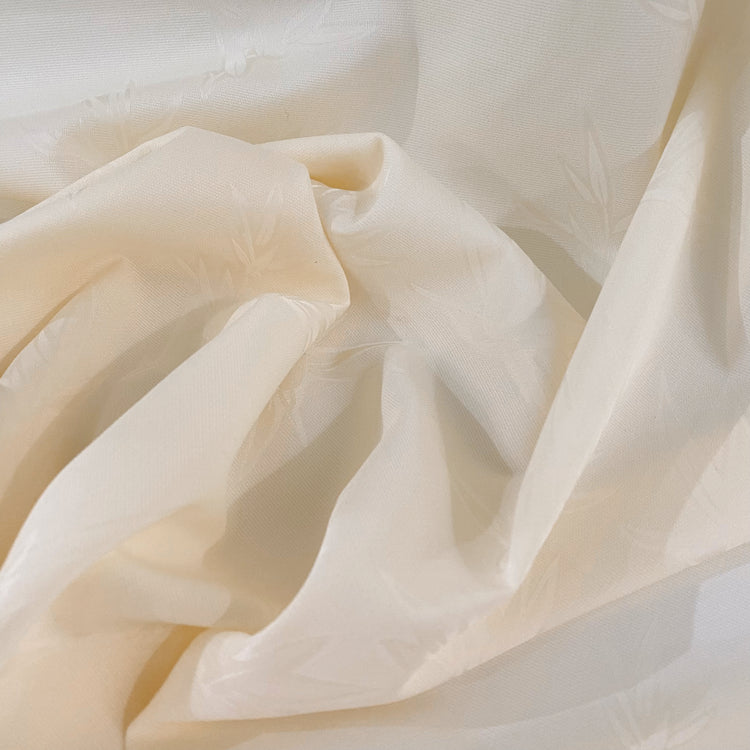 Bamboo Flora Damask - Silk Embroidered - Butter Yellow