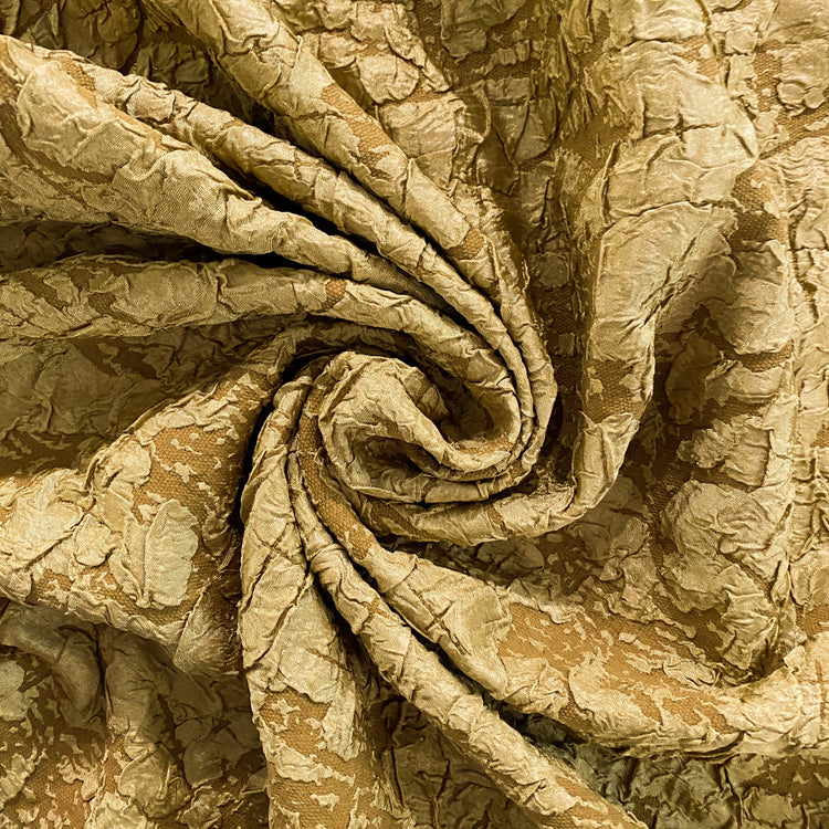 Crinkle Textured Cloqué - Citrine / Dark Goldenrod