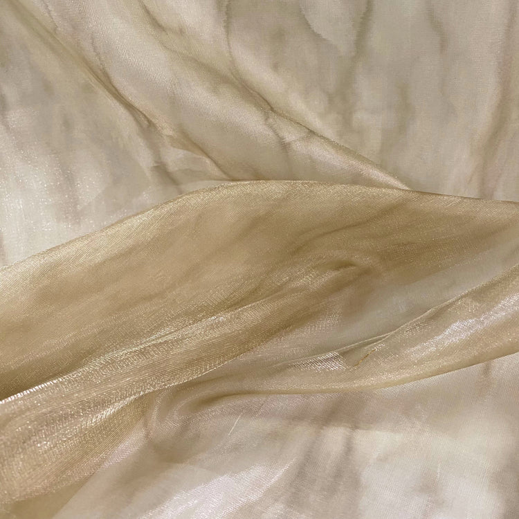 Iridescent Stained Organza - Antique White/Tan