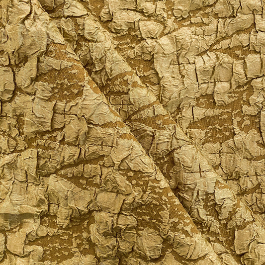 Crinkle Textured Cloqué - Citrine / Dark Goldenrod