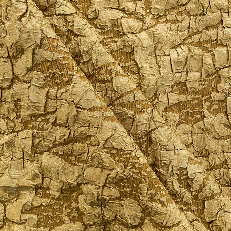 Crinkle Textured Cloqué - Citrine / Dark Goldenrod