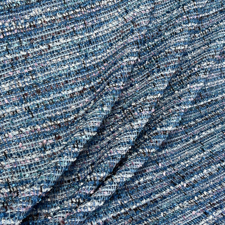 Fancy Yarn Knitted Tweed - Blue