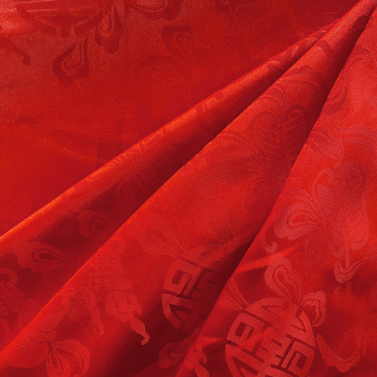 Feng Shui Satin Damask - Red