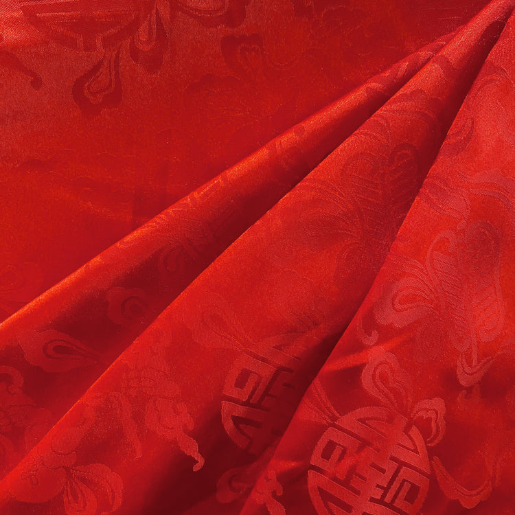 Feng Shui Satin Damask - Red
