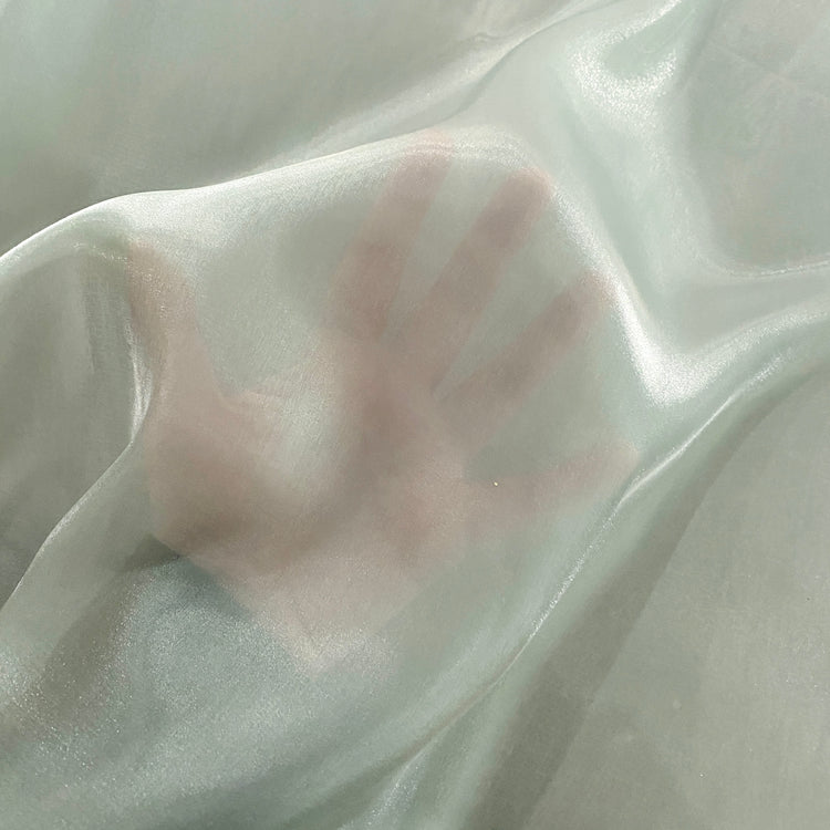 Pearlescent Satin Organza - Pale Green