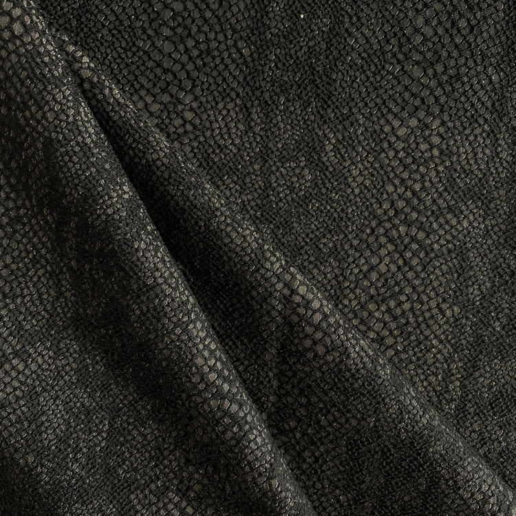 Snake Skin Textured Cotton Blend Jacquard - Black / Dark Beige