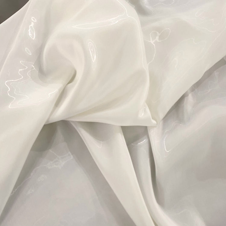 Fabric Lab Exclusive - Satin Backed Liquid Shimmer - White