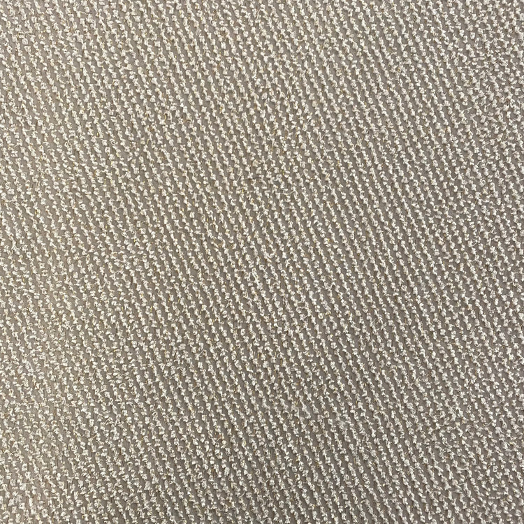 Cut-pile Chiffon - Creamy White/Gold Metallic