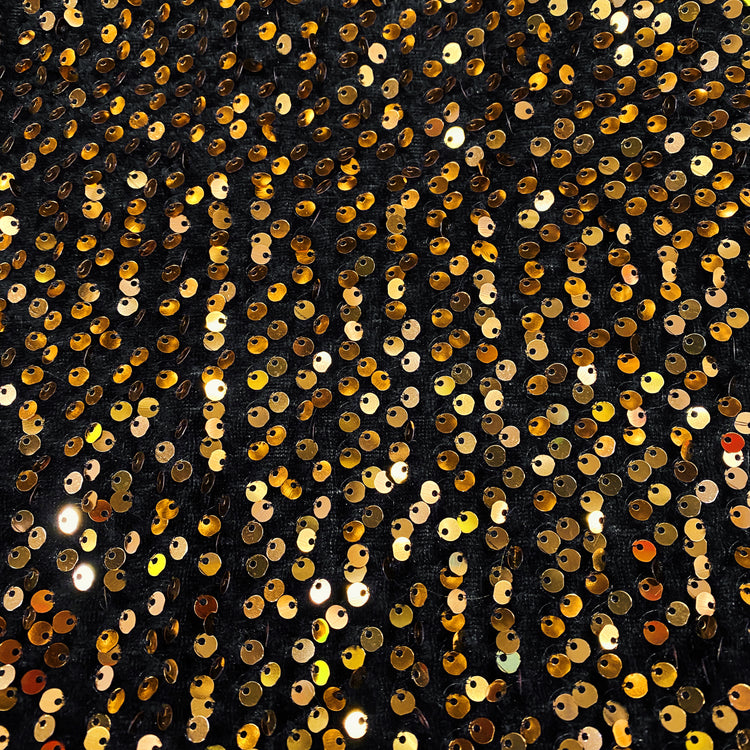 Sequinned Velour - Black/Gold