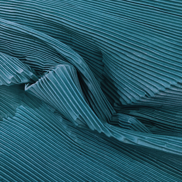 Accordion-Pleated Taffeta - Cadet Blue