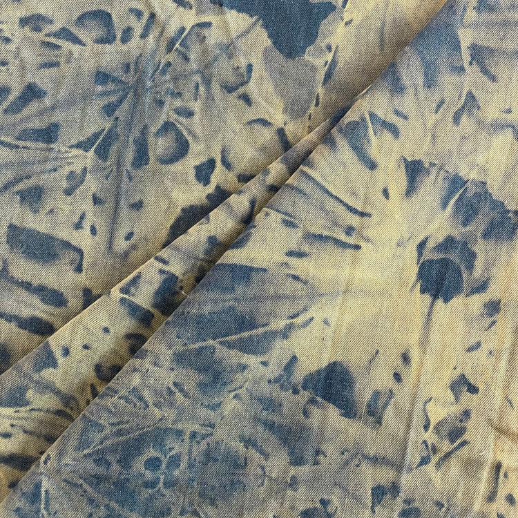 Bleached / Washed Dye Effect Denim - Blue / Pale Goldenrod