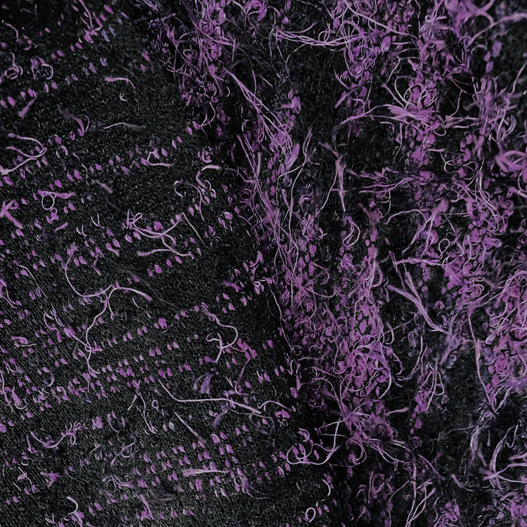 Fancy Cut Pile Raschel Knit - Black/Purple