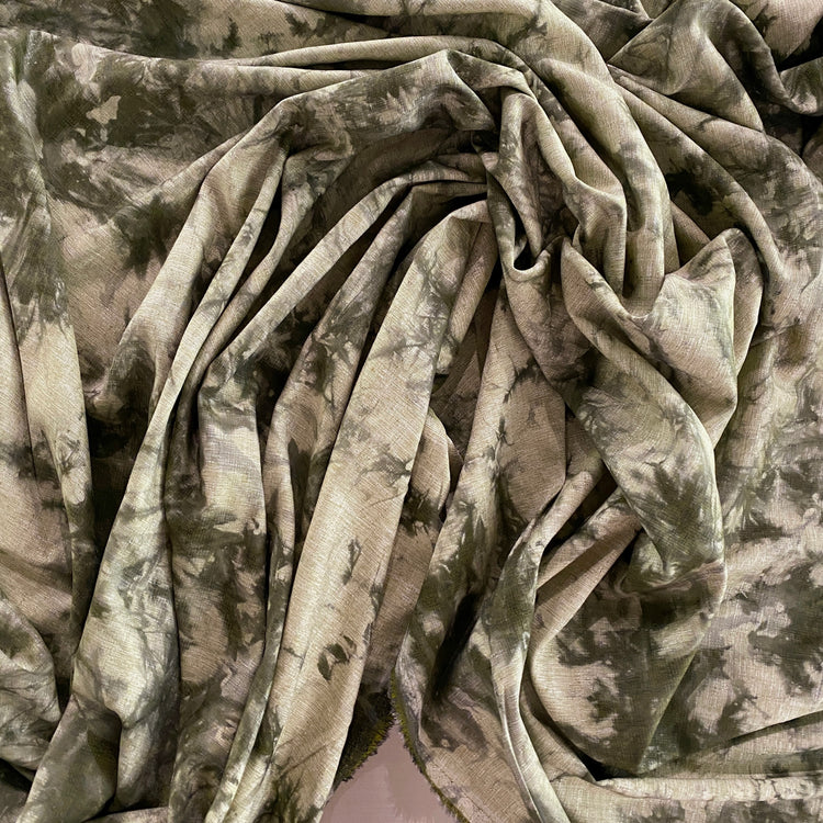Tie-Dye Stretch Dobby - Pale Goldenrod / Dark Khaki