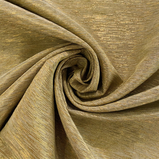 Metallic Dupion - Dark Khaki / Gold