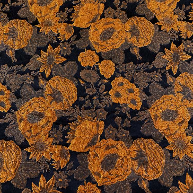 Summer Floral Brocade - Gold / Black