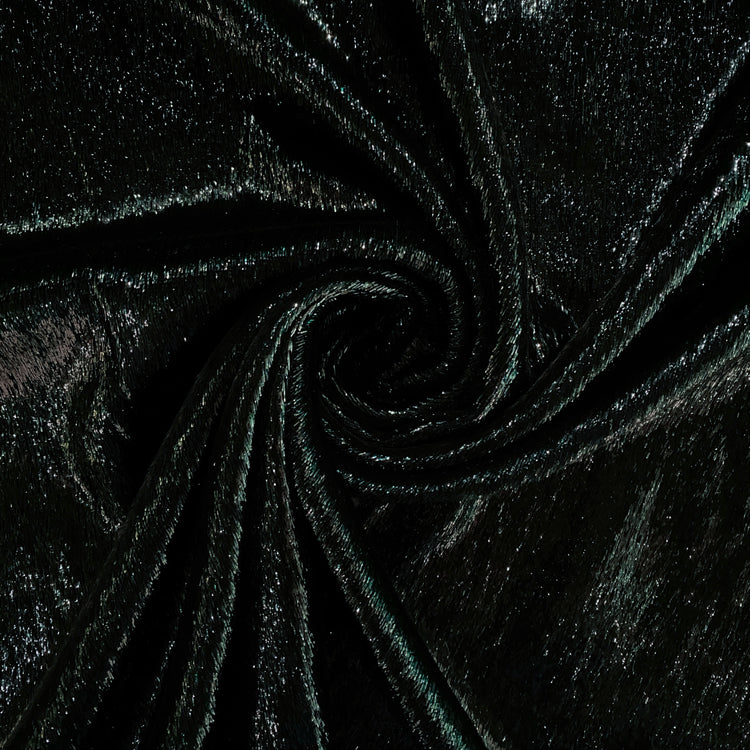 Brushed Metallic Long-pile Velvet - Dark Viridian
