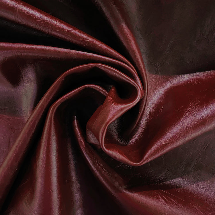 Weathered Grain Faux Leather - Bordeaux