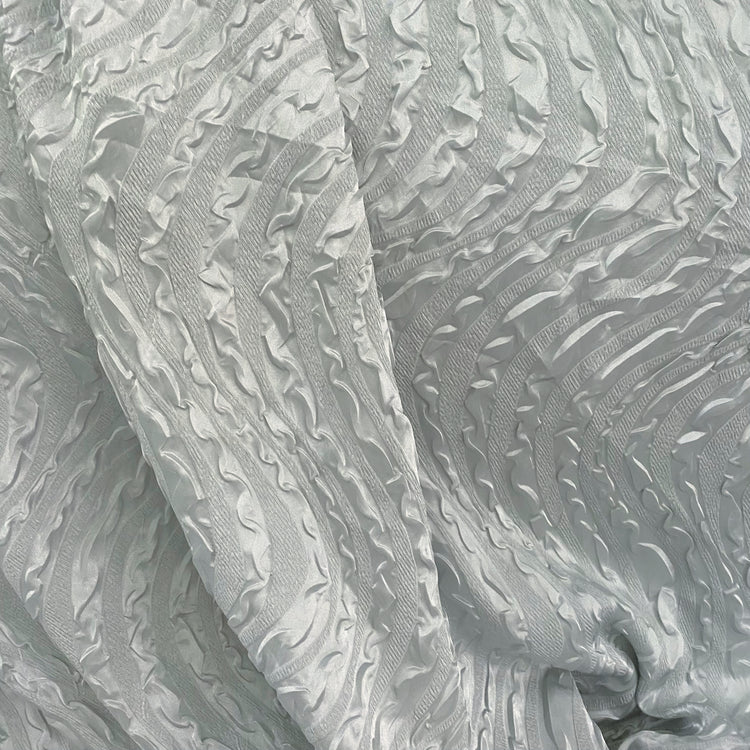 Wave Embossed Satin Plisse - Silver