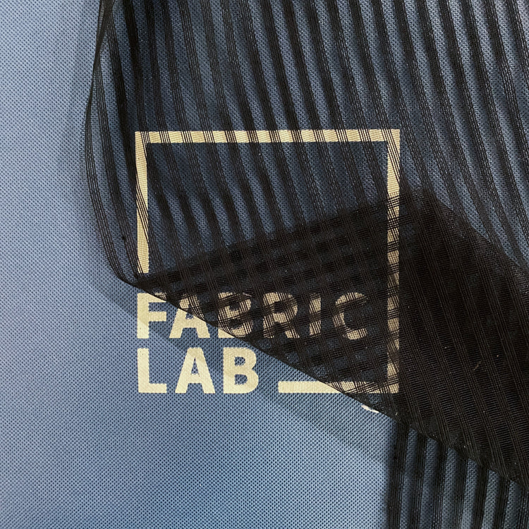 Striped Open-Weave Mesh - Black