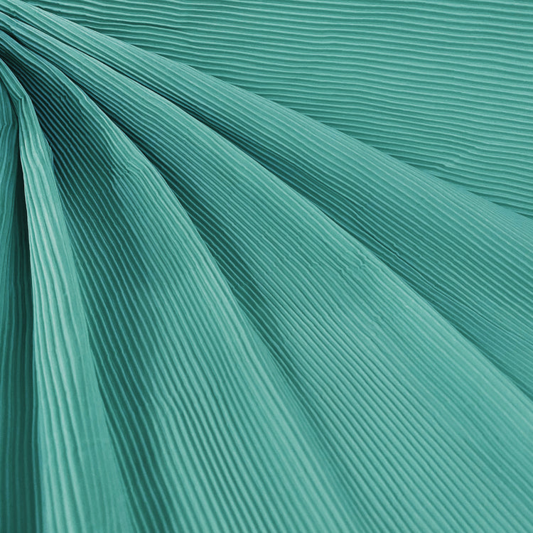 (Remnant) Accordion-Pleated Taffeta - Mid-Turquoise - 1.90m