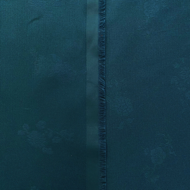 Rose Dobby Motif - Basket Weave - Teal