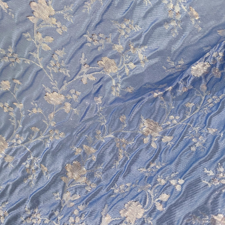 Floral Blossom Brocade - Metallic - Pale Violet/Powder Blue