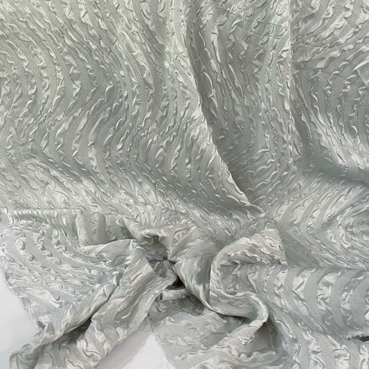 Wave Embossed Satin Plisse - Silver