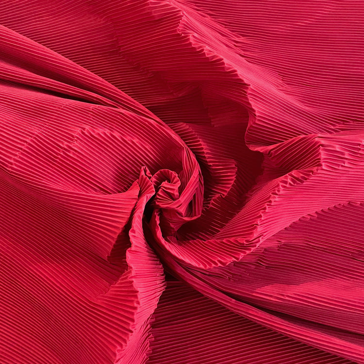 Accordion-Pleated Taffeta - Crimson