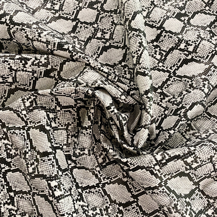 Snake Skin Faux Leather- Black and White