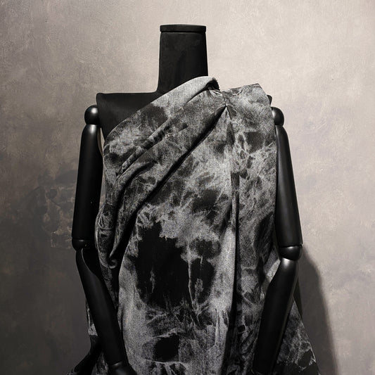 Tie-Dye Screen Print Denim - Black / White