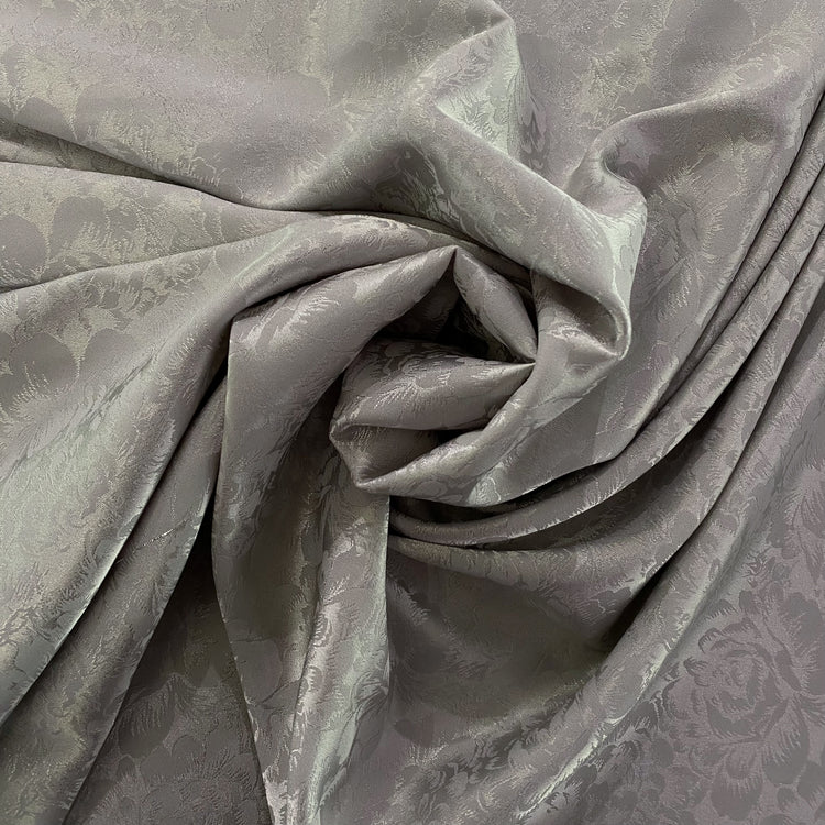 Satin Rose-field Damask - Silver