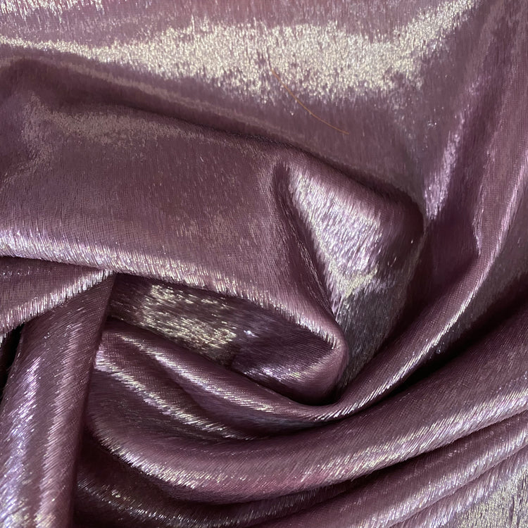Brushed Metallic Long-pile Velvet - Pale Violet