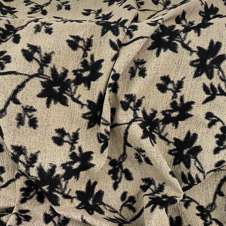 Floral Bloom Brocade - Beige/Black