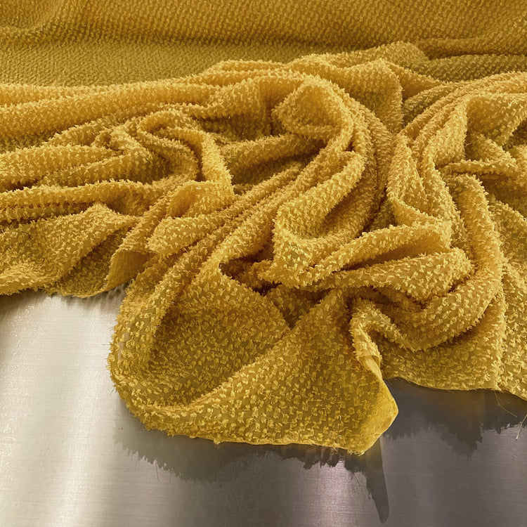 Cut Pile Chiffon - Dark Yellow/Metallic Gold