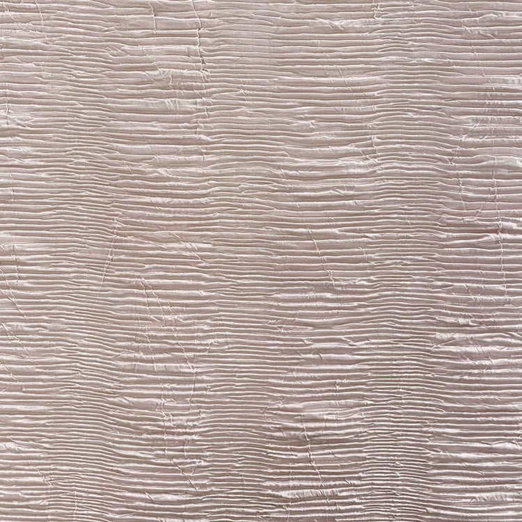 Crushed Striped Plisse Satin - Blush White