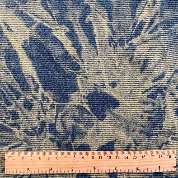Bleached / Washed Dye Effect Denim - Blue / Pale Goldenrod