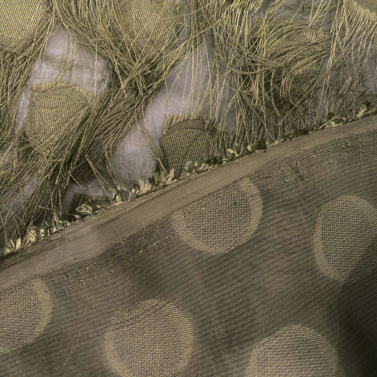 Dobby Fringed Chiffon - Dark Olive