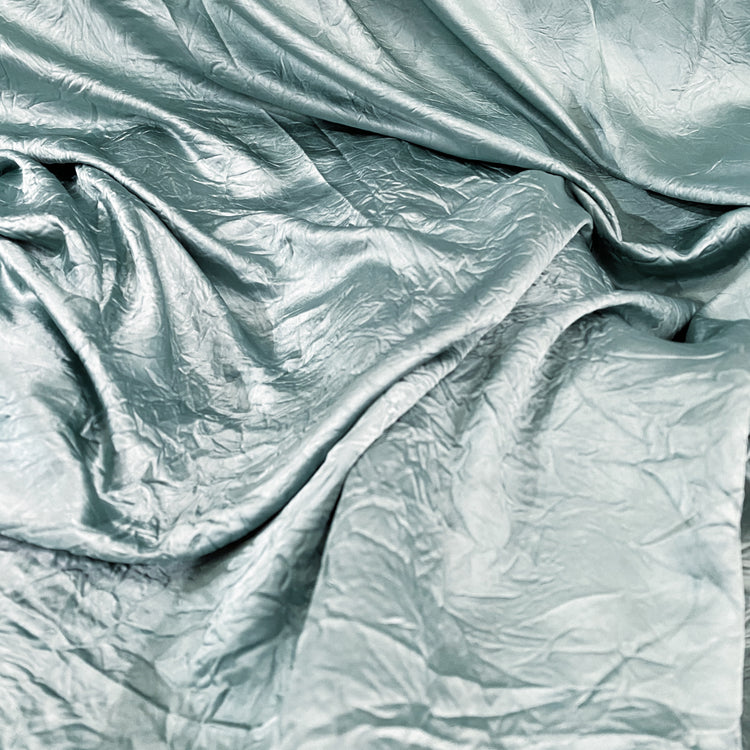 Creased Satin - Duck Egg