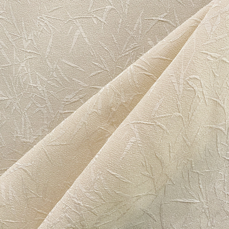 Bamboo Leaves Crepe Textured Cloqué - Ivory