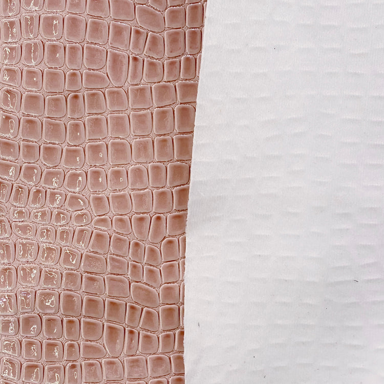 Patent Crocodile Faux Leather - Large Pattern - Light Coral