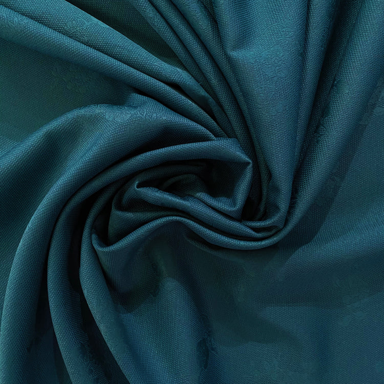 Rose Dobby Motif - Basket Weave - Teal