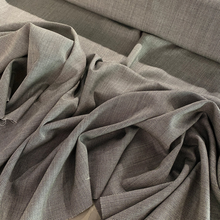 Australian Merino Worsted Wool Gabardine - Birdseye - Black / White