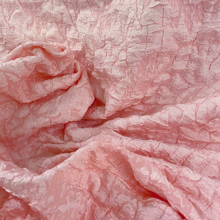 Crinkle Textured Cloqué - Pink